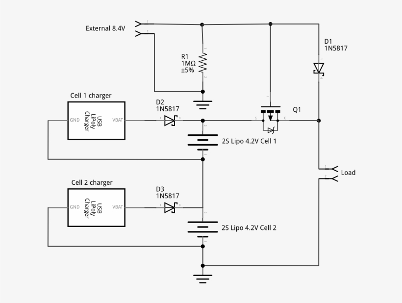 Batteries Combining Single Cell Lipo Chargers Into - Diagram, transparent png #5821010
