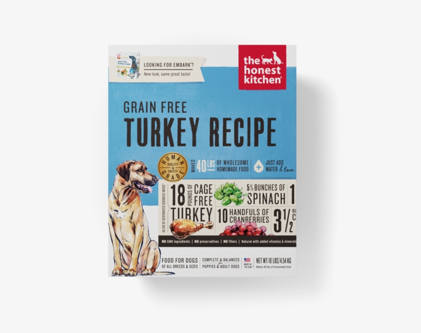 The Honest Kitchen Grain Free Turkey Recipe Dehydrated - The Honest Kitchen Embark Grain Free Turkey Dog Food, transparent png #5821228