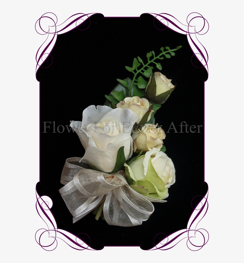 Silk Artificial Ivory Rose Pin Corsage For A Formal - Boutonnière, transparent png #5828916