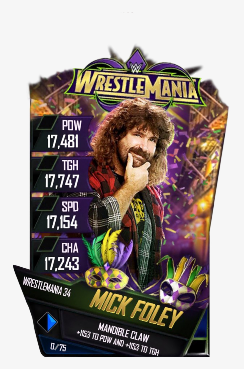 Supercard Mickfoley S3 14 Wrestlemania33 Halloffame - Ronda Rousey Wwe Supercard, transparent png #5829188