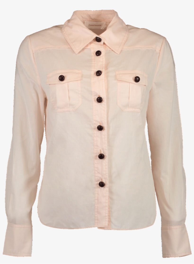 Zimmermann Corsage Body Shirt In Shell - Button, transparent png #5830187