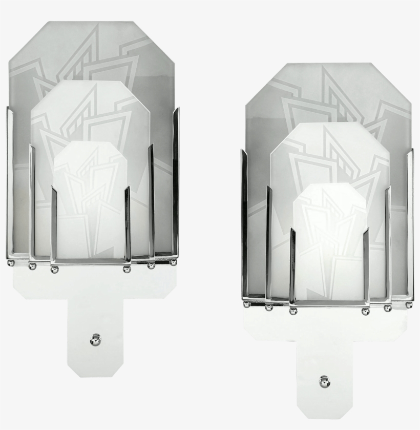 Frosted Glass Art Deco Sconces - Sconce, transparent png #5830347