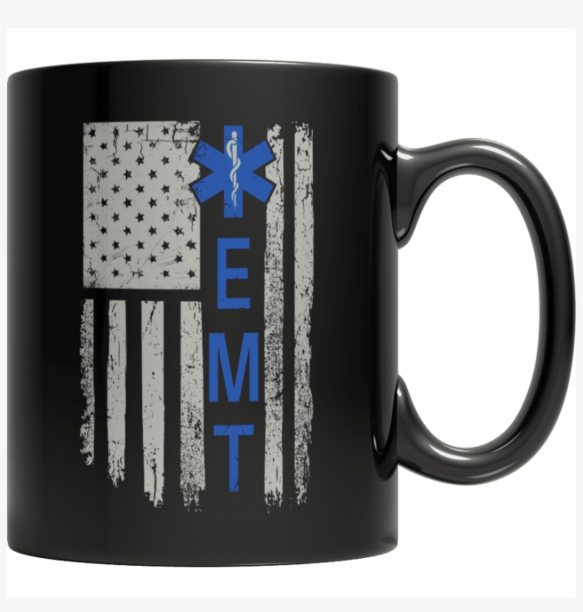 Emt Thin Blue Line Flag - Mug, transparent png #5831581