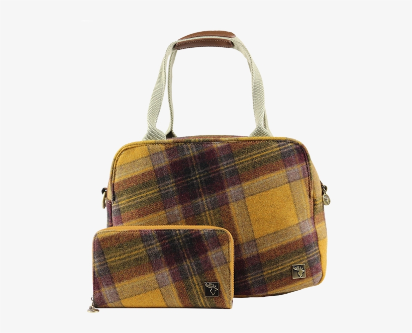 Mustard Yellow Tweed Tote Handbag - Shoulder Bag, transparent png #5831645