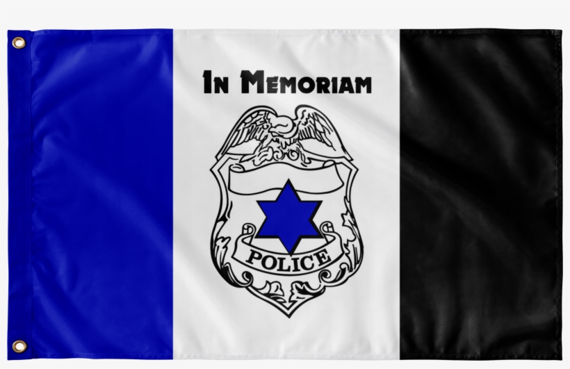 In Memoriam Thin Blue Line Flag - Annin Police Mourning Flag 3ft X 5ft Nylon, transparent png #5831724