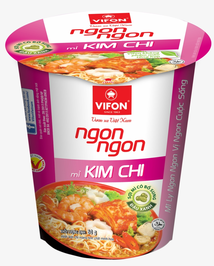 Instant Noodles Kim Chi Flavor 60g - Vifon, transparent png #5832370
