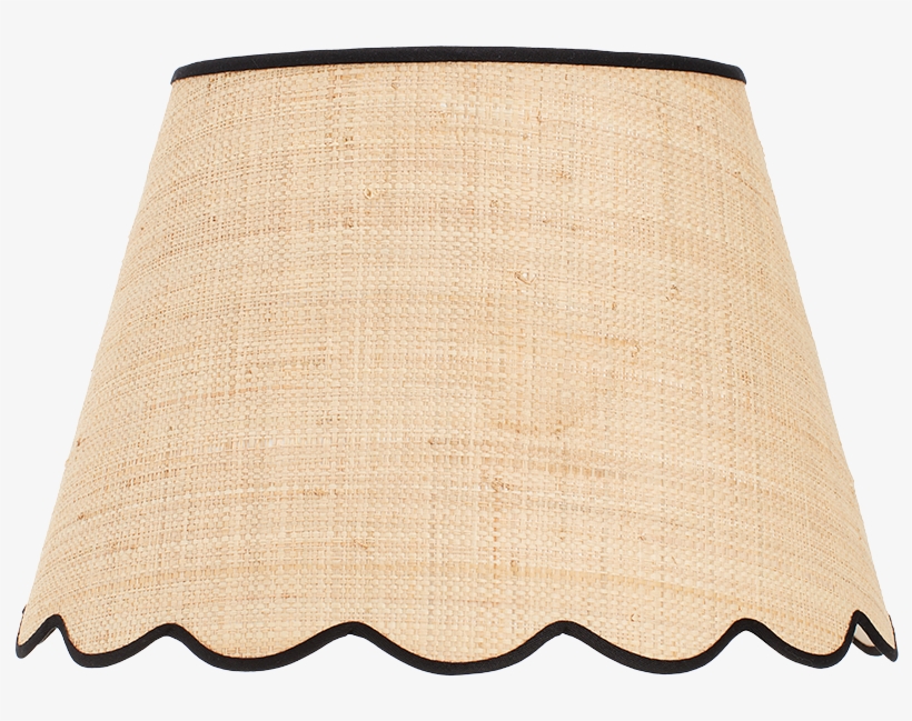 Raffia Scallop Lampshade With Black Trim 14" - Lampshade Png, transparent png #5833221