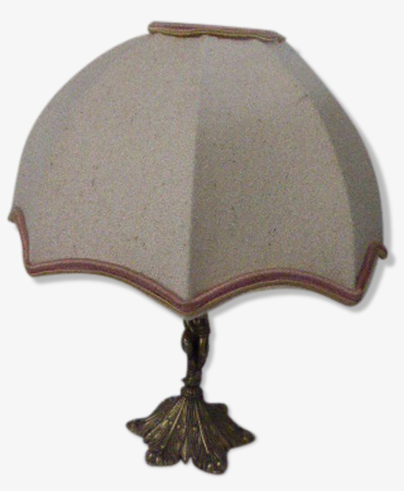 Cherub Lamp Base Brass And Lampshade In Pink Beige, transparent png #5833737