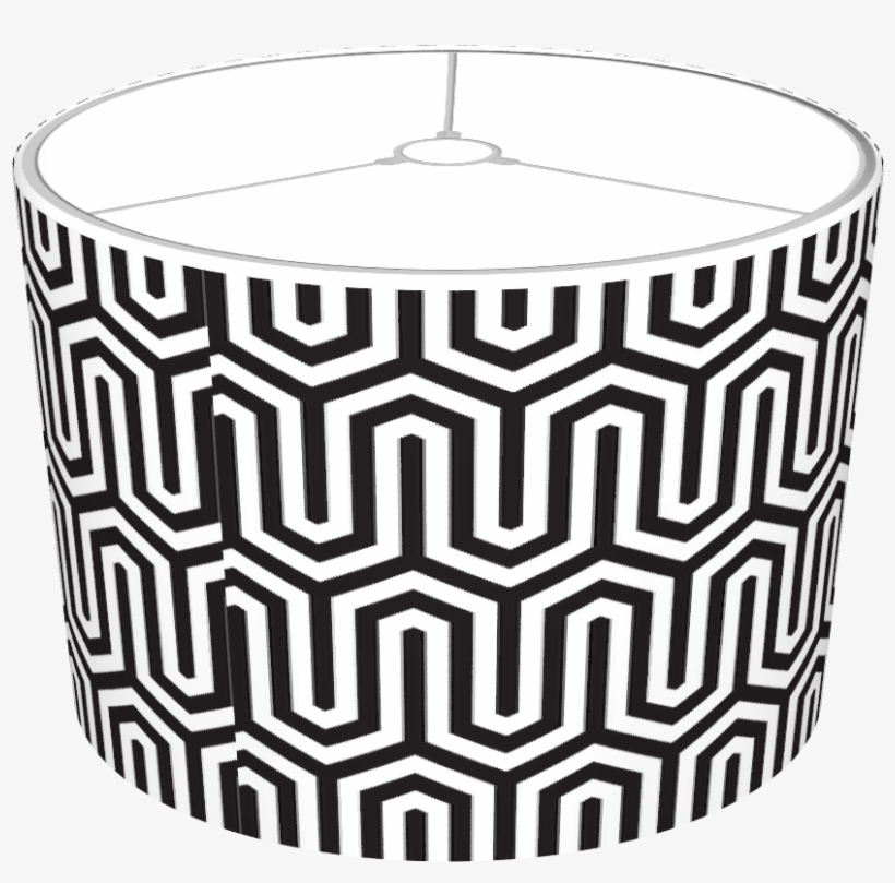 Egyptian Black And White Pattern Lamp Shades - Black White Pattern Lamp Shade, transparent png #5833936