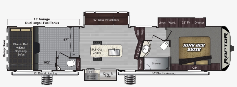 Raptor 353ts Toy Hauler - Raptor 428sp Toy Hauler, transparent png #5834877