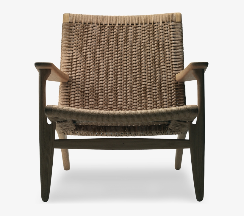 Ch 25 Lounge Chair - Ch25 Low Armchair Soaped Oak & Natural Paper Cord, transparent png #5835008