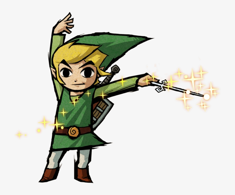 #link Using A #magic Wand From The Official Artwork - Legend Of Zelda The Windwaker Link, transparent png #5835331