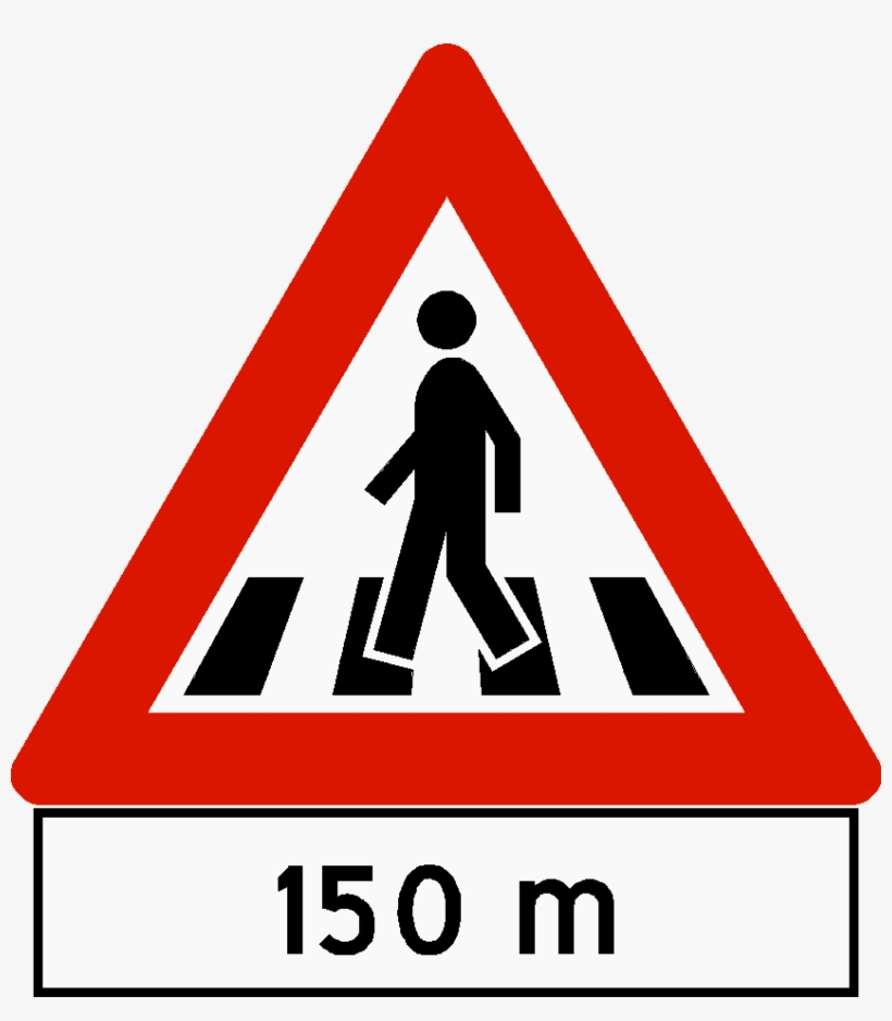 Png - Namibia Road Pedestrian Crossing Ahead Sign, transparent png #5837006
