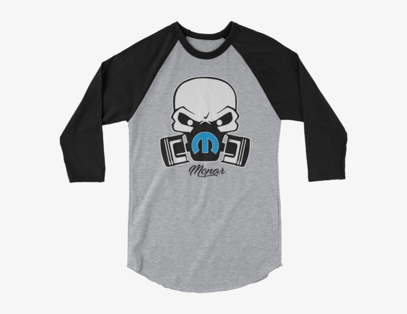 Mopar Skull 3/4 Sleeve Raglan Shirt, transparent png #5838126