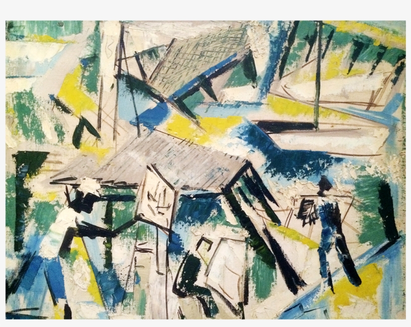 American Modernist Abstract Painting “men At The Dock” - Modern Art, transparent png #5840860