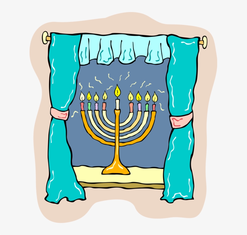 Vector Transparent Library Jewish Hanukkah Menorah - Dreidel, transparent png #5841090