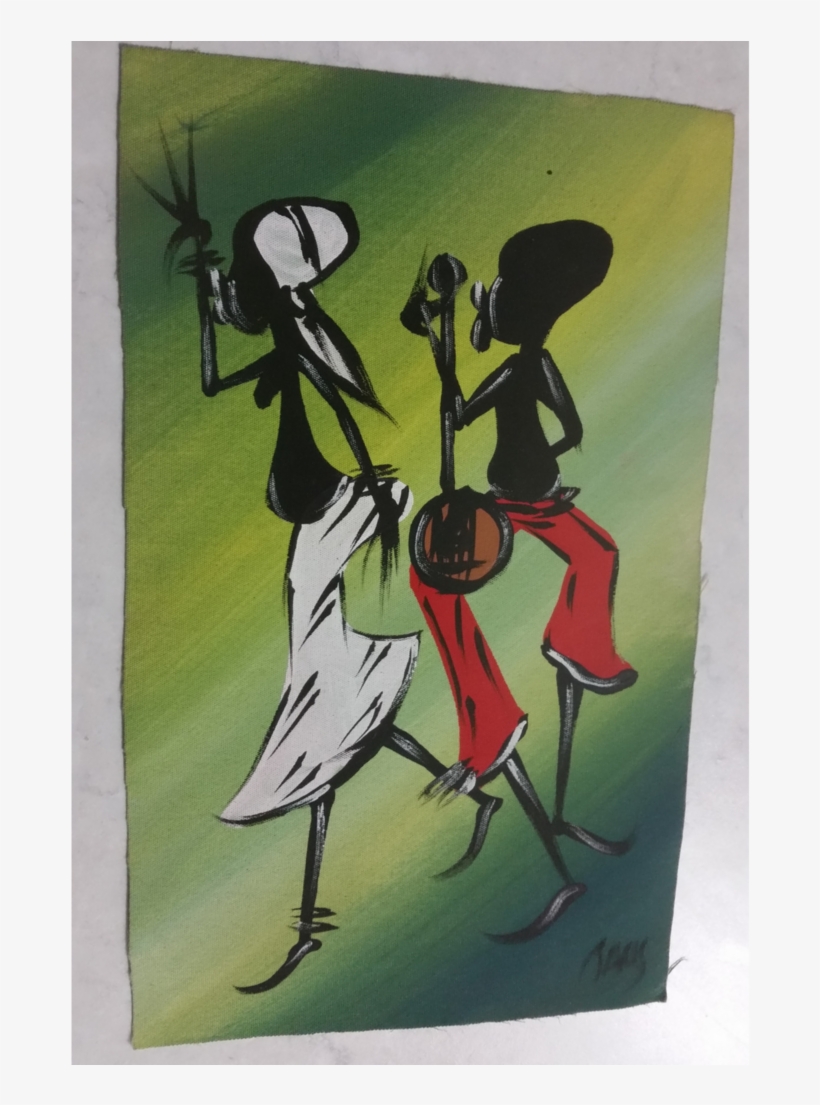 African Young Dancers Miniature Original Painting - Beadwork, transparent png #5841298