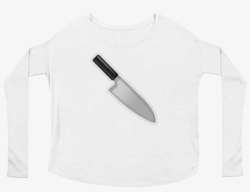 Women's Emoji Long Sleeve T-shirt - Throwing Knife, transparent png #5842625