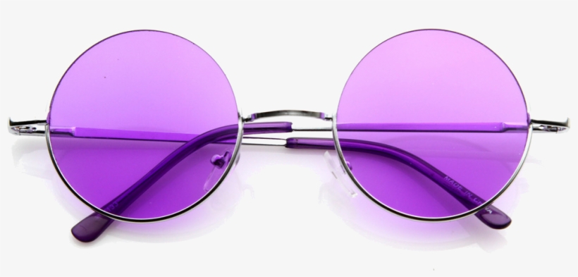 Retro Hippie Fashion Metal Lennon Round Sunglasses - Red Tinted Circle Glasses, transparent png #5843236