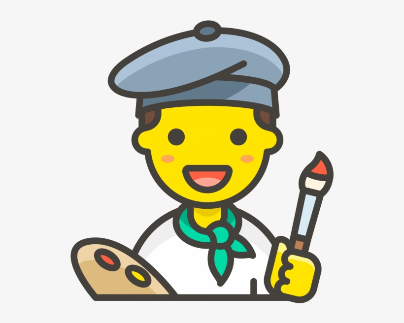 Painter Man Emoji - Artist Icon Png, transparent png #5843904