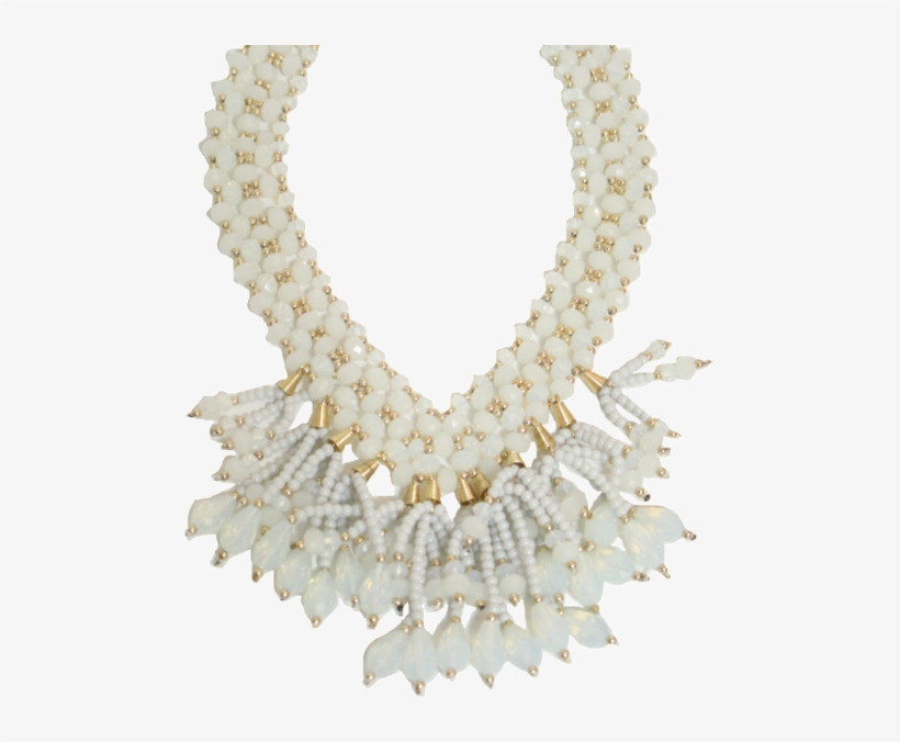 Statement Crystal Tassel Necklace, transparent png #5844236