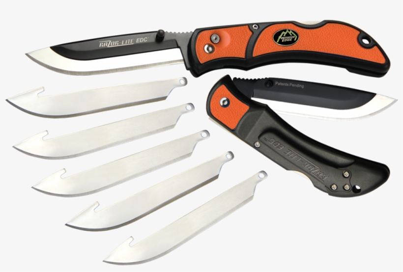 This Is The Sharpest, Strongest, Replacement Razor-blade - Outdoor Edge - Rlb-30c - Razor-lite Edc (orange), transparent png #5844795