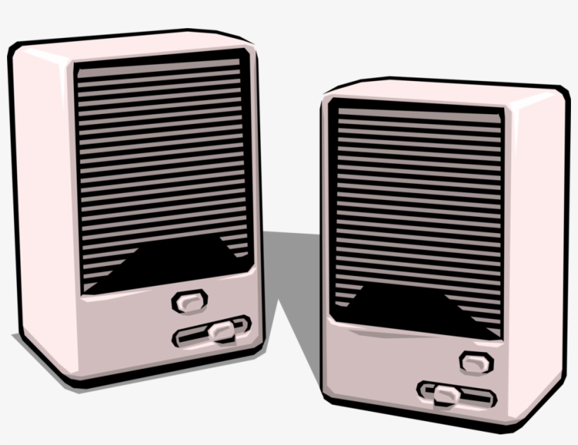 Vector Illustration Of Computer Audio Entertainment - Colorful Computer Speaker Clip Art, transparent png #5845214