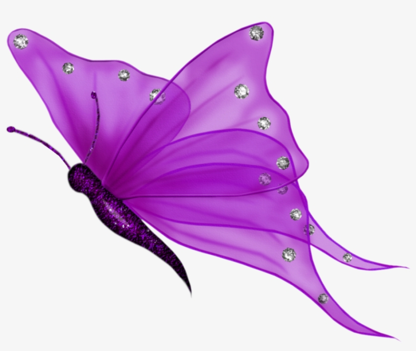 Butterfly Purple Wings Silver Wingedcreatures Shimmer - Transparent Background Butterfly Clipart, transparent png #5845330