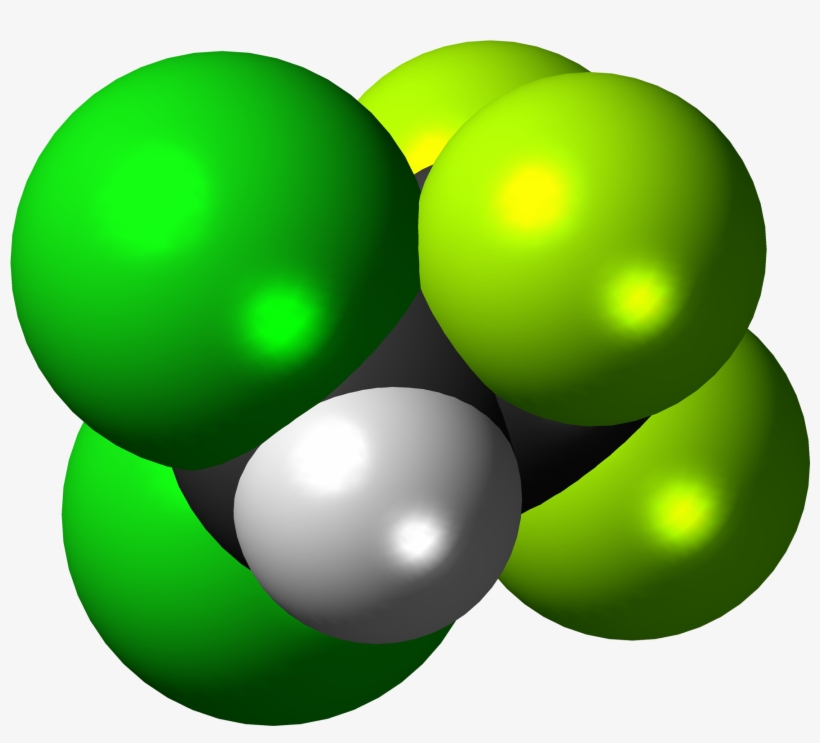 Hcfc 123 3d Spacefill - 2,2-dichloro-1,1,1-trifluoroethane, transparent png #5845616