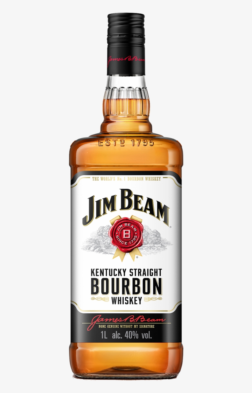 Jim Beam Kentucky Straight Bourbon Whiskey 40% Vol - Jim Beam White 1 Litre, transparent png #5846559