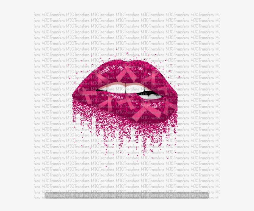 Breast Cancer Glitter Lips - Transparent Breast Cancer Butterfly, transparent png #5847043
