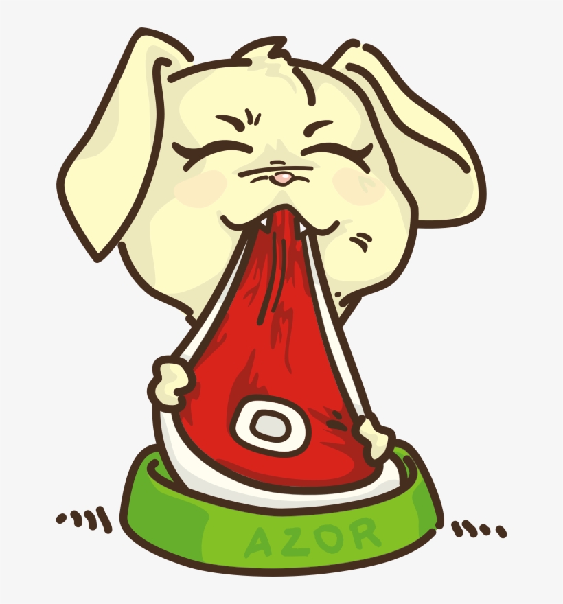 Free - Cartoon Dog Eating Meat - Free Transparent PNG Download - PNGkey