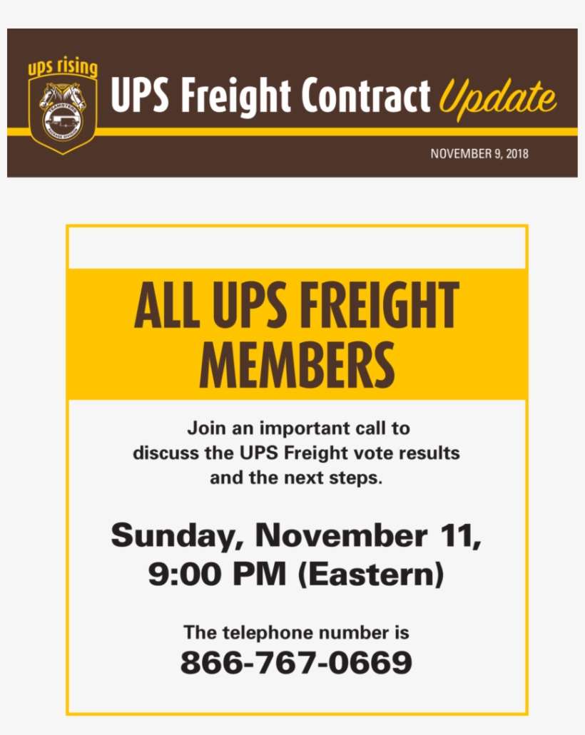 Ups Freight Conference Call - Teamsters Local 492, transparent png #5849430
