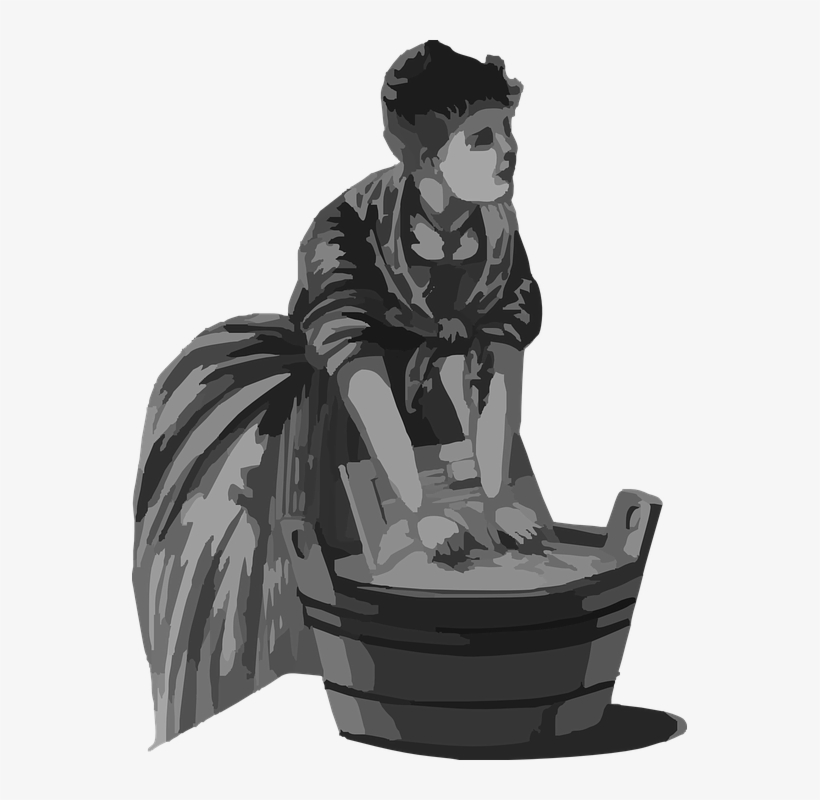 Approximately Four Hundred Known Cases Of Women Serving - Lady Washing Clothes Illustration, transparent png #5850078
