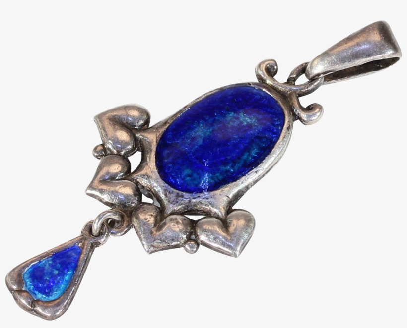 Antique Charles Horner Silver And Enamel Pendant Cobalt - Charles Horner, transparent png #5850439