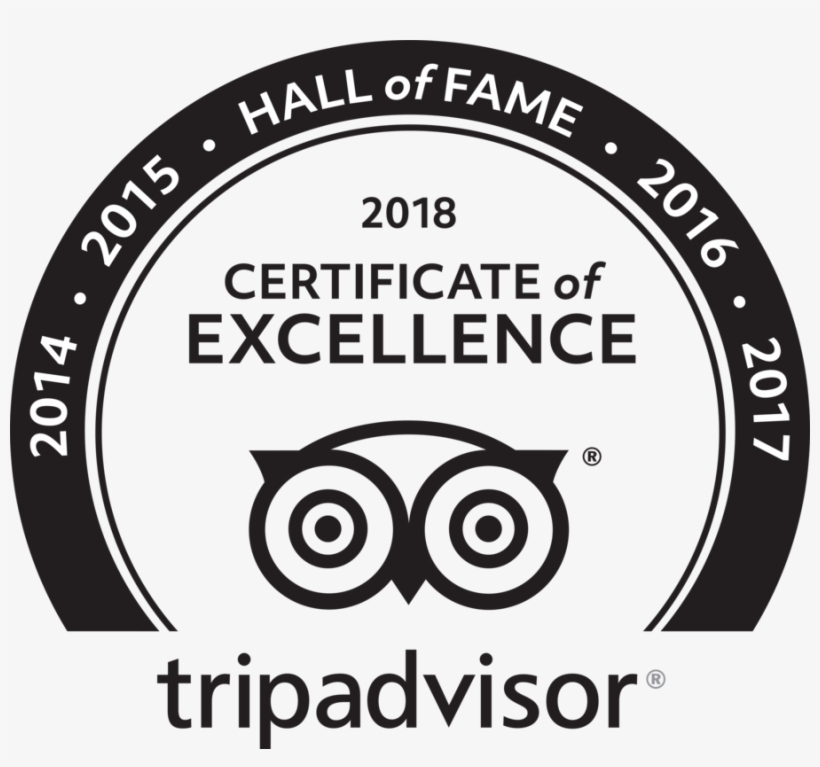 2018 Certificate Of Excellence, Hall Of Fame, Windmills - Tripadvisor Certificate Of Excellence Hall Of Fame, transparent png #5855213