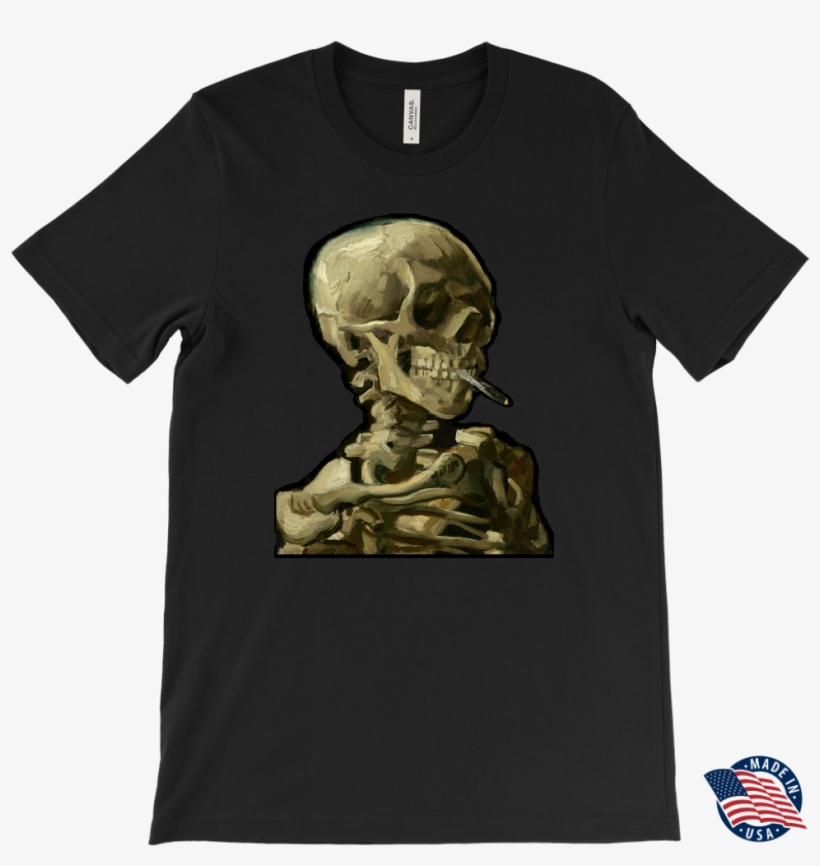 Skull Of A Skeleton With Burning Cigarette • Design - Van Gogh Skeleton Iphone, transparent png #5855833