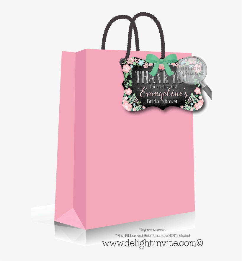 Vintage Chalkboard Floral Bridal Shower Favor Tags - Greeting Card, transparent png #5855959