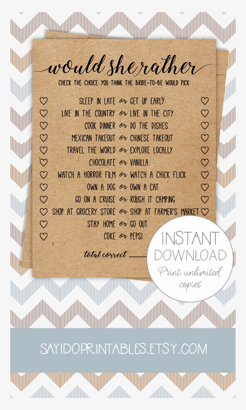 Love This Game As A Way To Get To Know The Bride To - Bridal Shower, transparent png #5856603