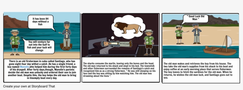 The Old Man And The Sea - Cartoon, transparent png #5857714