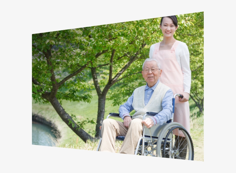 Old Man With Hes Young Pretty Daughter - 車椅子 Or 車いす Or 車 イス 介護, transparent png #5858561