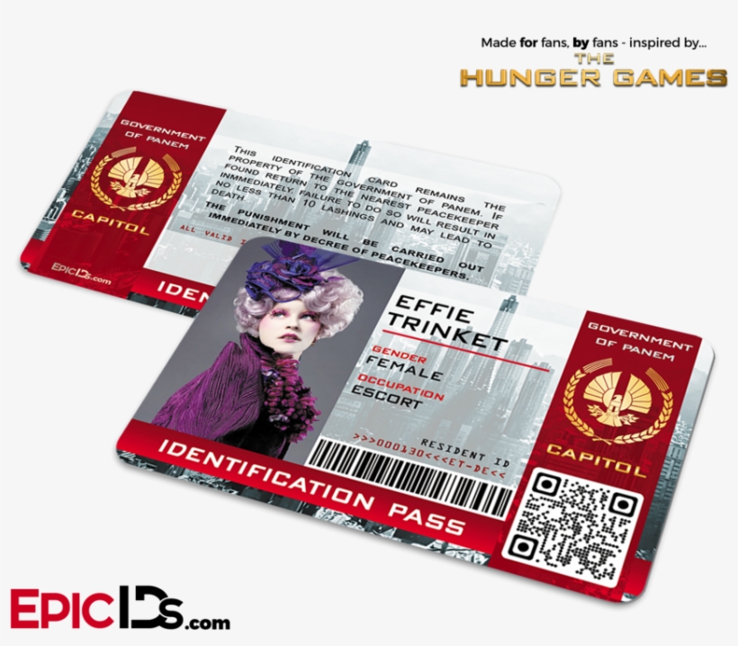The Hunger Games Inspired Capitol Identification Card - Hunger Games Id, transparent png #5860962