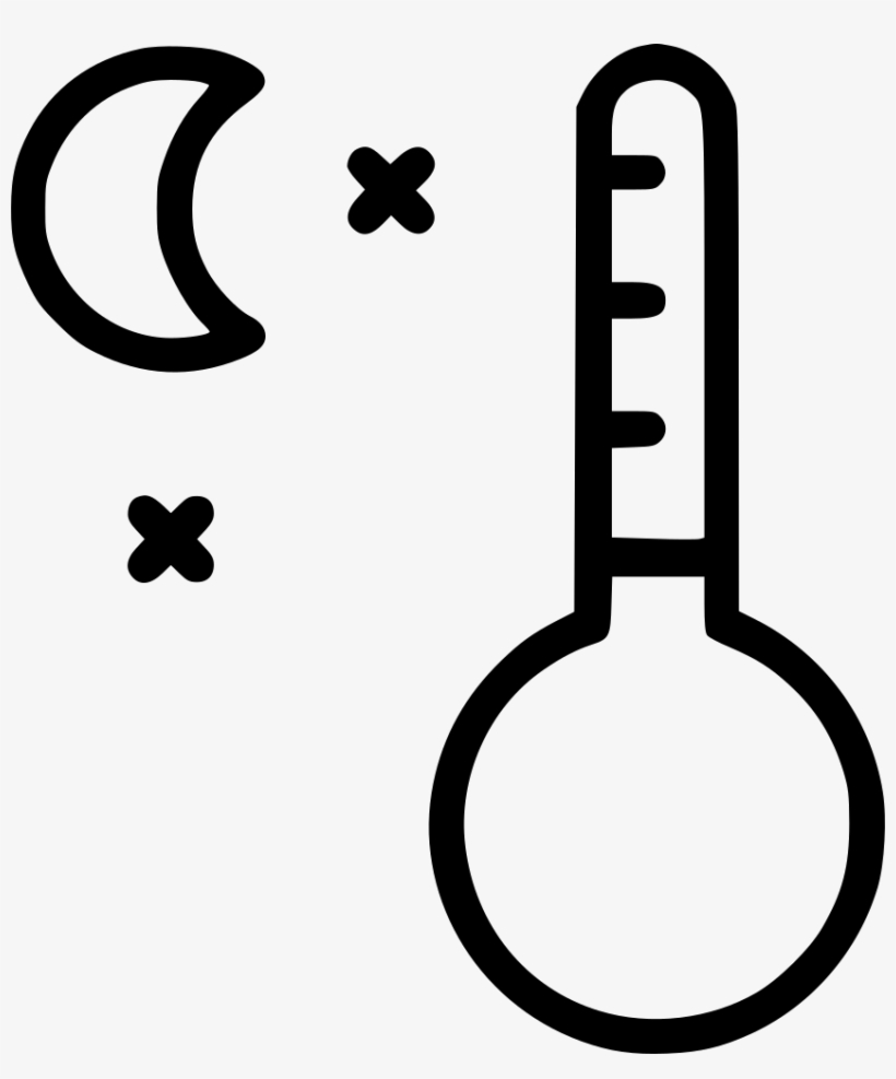 Cold Night Moon Svg Png Icon Free - Thermometer Clipart Black And White, transparent png #5863241
