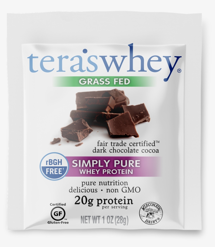 1oz Simply Pure Fair Trade Certified™ Dark Chocolate - Tera's Whey - Rbgh Free Whey Protein Fair Trade Certified, transparent png #5866329