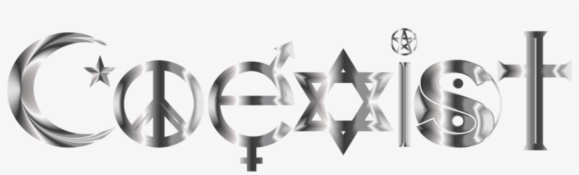 Coexist Computer Icons Logo Download Monochrome - Clip Art, transparent png #5867440