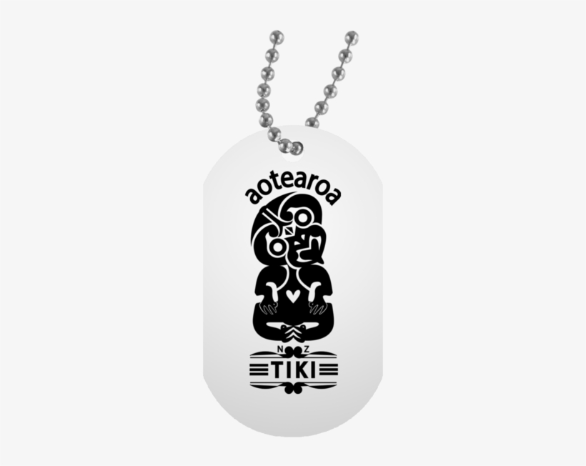 Tiki Black Design White Dog Tag By Jodwattsart - Necklace Chain For Boyfriend, transparent png #5868723