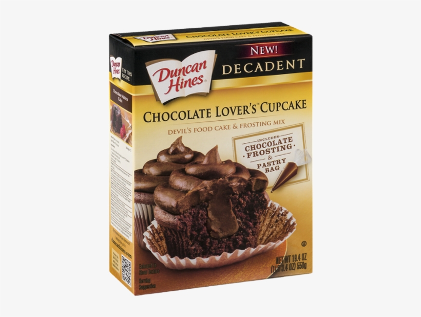Duncan Hines Chocolate Lover's Cupcake Devil's Food - Duncan Hines Chocolate Chip Cupcakes, transparent png #5868769