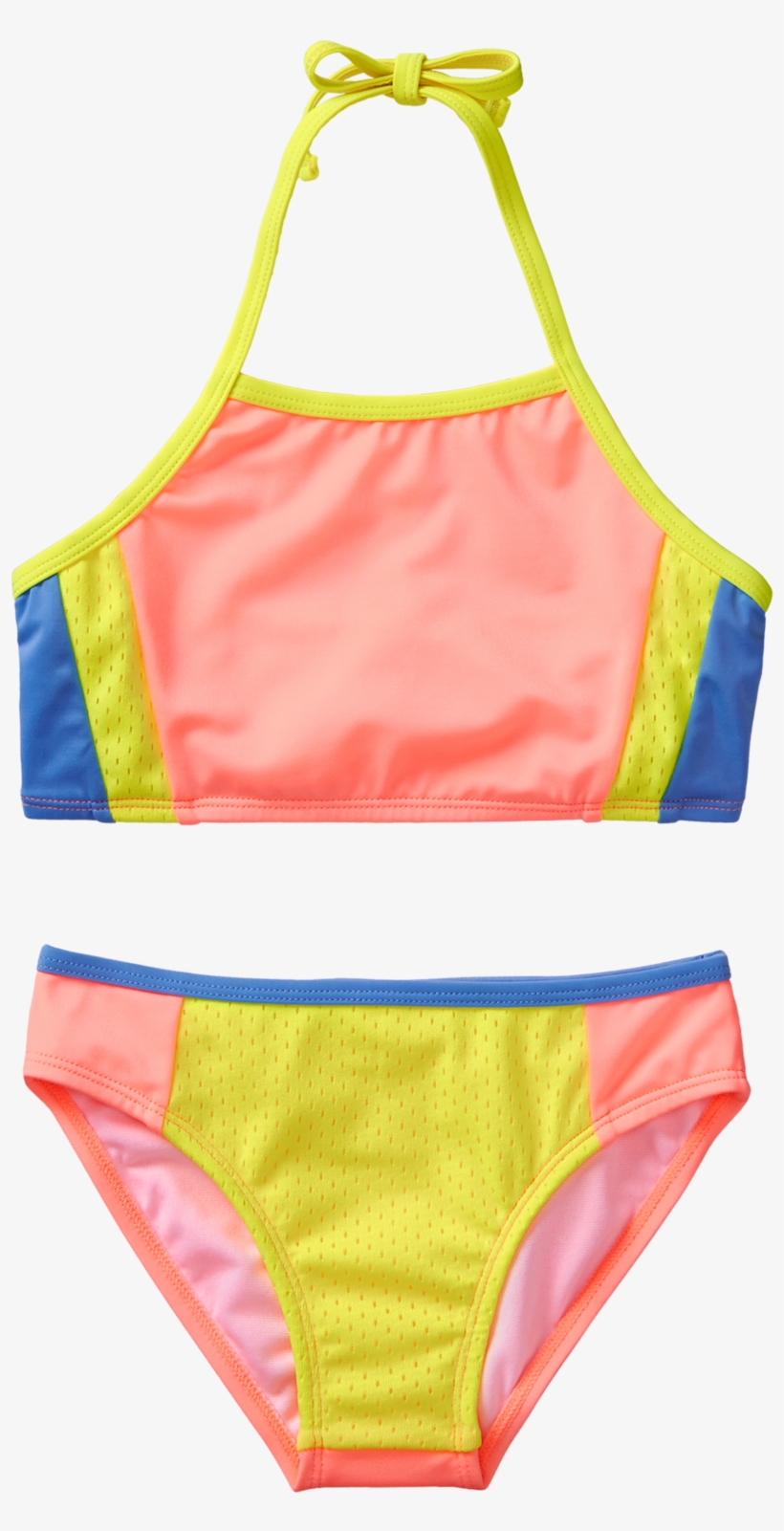 Girl Bright Coral Colorblock 2-piece Swimsuit By Gymboree, transparent png #5868810