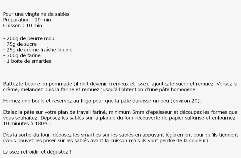 Image Recette Sablés Aux Smarties - Desprendimiento Prematuro De Placenta Previa Beneficios, transparent png #5869532