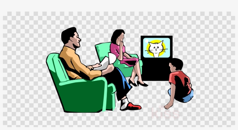 Family Watching Television Clipart Television Clip - Meaning Of Avert, transparent png #5869964